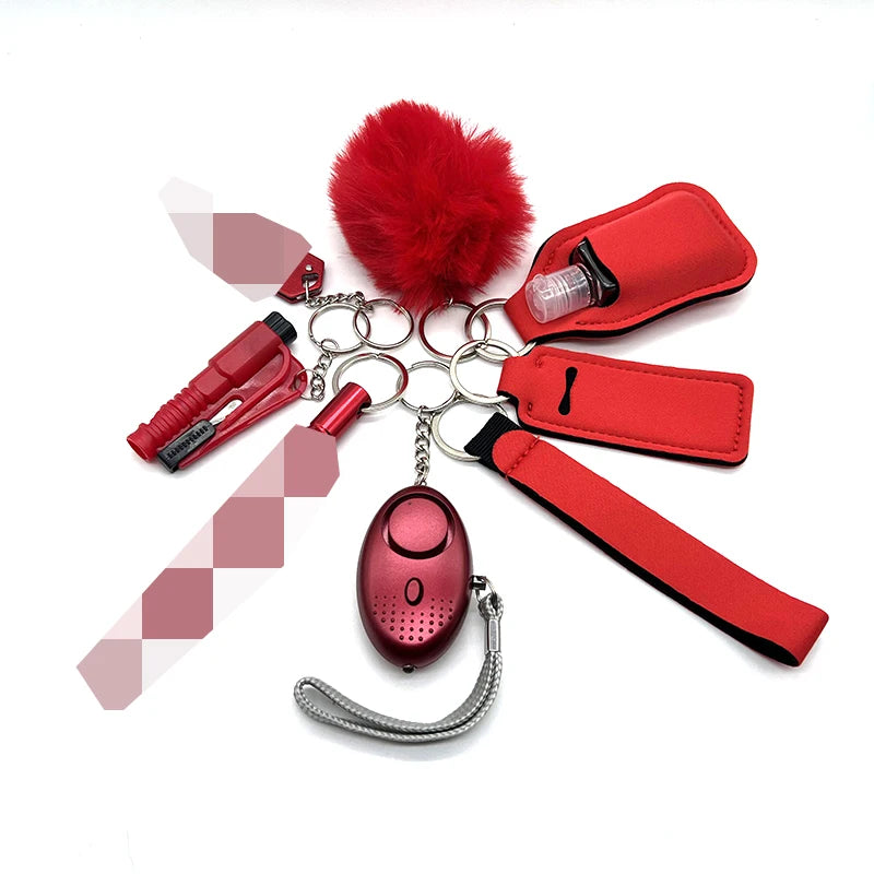 9-Piece Outdoor Self Defense Keychain Set for Women – Compact, Durable, Stylish Protection 6