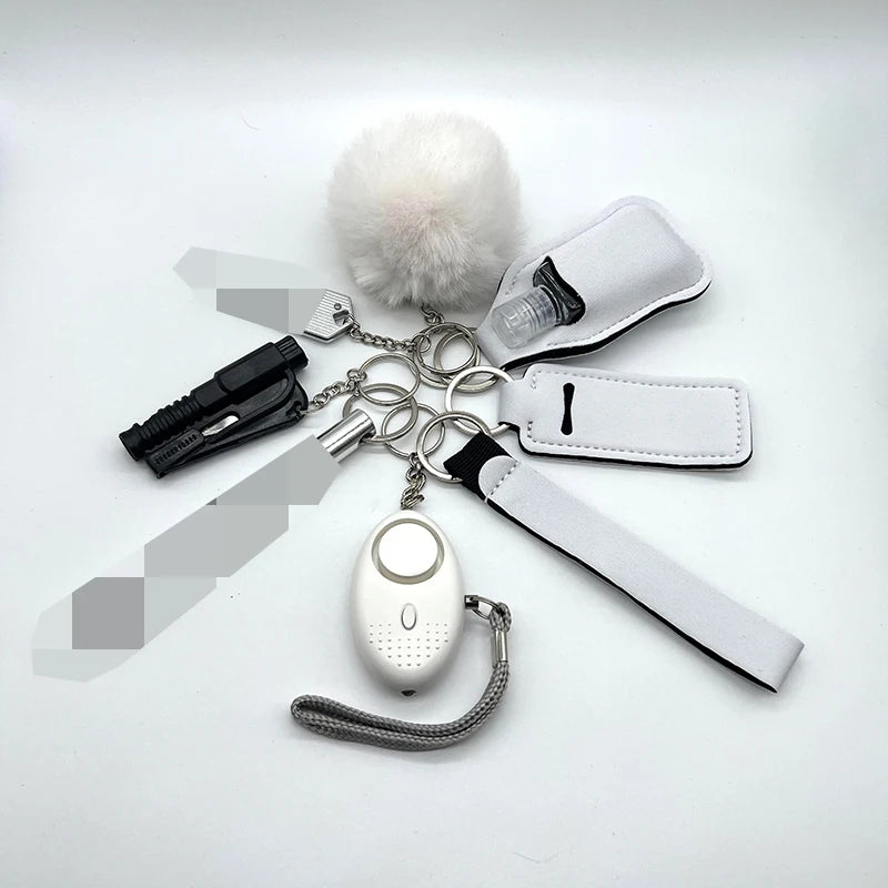 9-Piece Outdoor Self Defense Keychain Set for Women – Compact, Durable, Stylish Protection 7
