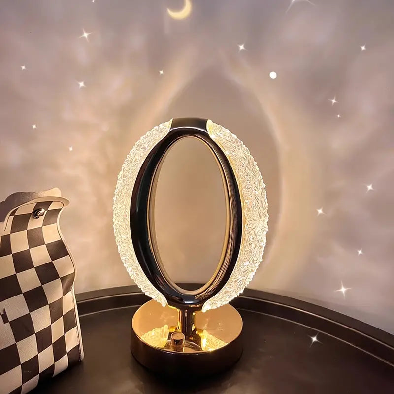 CrystalShine - Lampada da Tavolo in Cristallo Moderna con Estetica Lussuosa