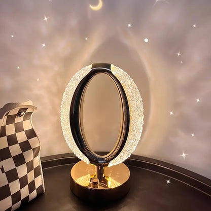 CrystalShine - Lampada da Tavolo in Cristallo Moderna con Estetica Lussuosa