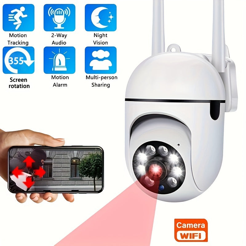 Smart Wireless Security Camera with 1080p HD Resolution, Color Night Vision, Two-Way Audio, Indoor/Outdoor Use-3
