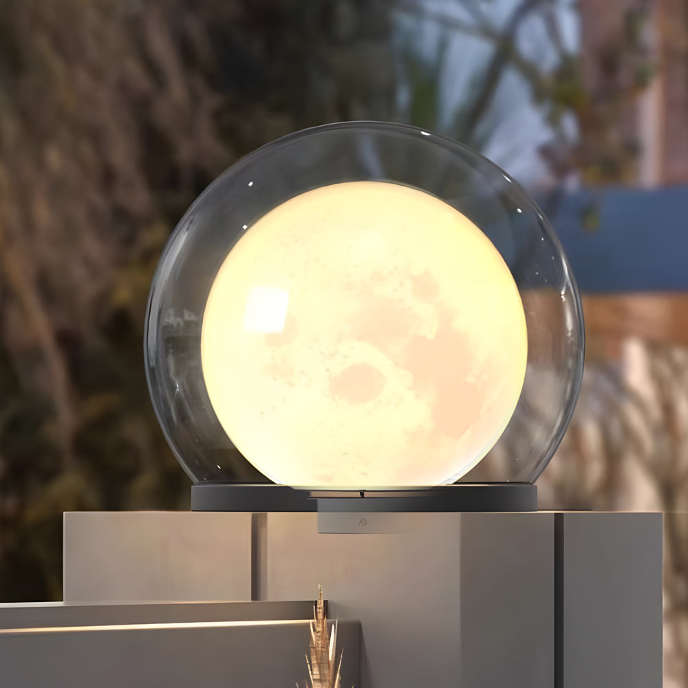 Modern Outdoor Solar Pillar Lamp - Weatherproof Garden Light with Dual-Layer Moonlight Design-1