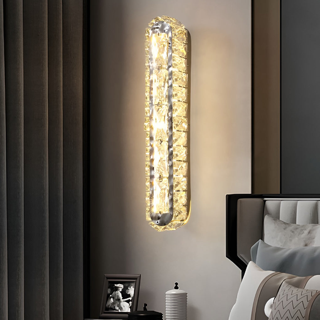 GlowElite – Crystal LED Wall Lamp with Elegant Dimming Control