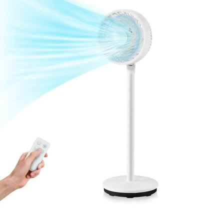 9 Inch Portable Oscillating Pedestal Floor Fan with Adjustable Heights and Speeds 0