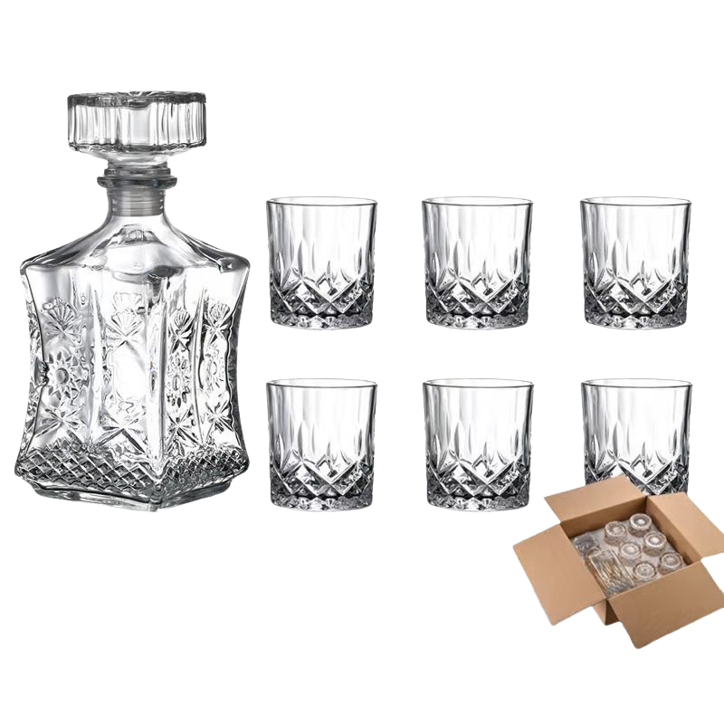 RoyalPour - 7-Piece Whiskey Decanter Gift Set