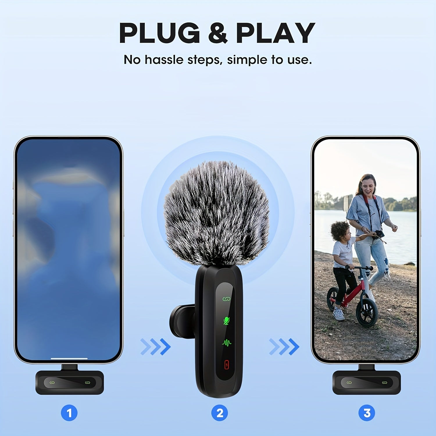 Wireless Lavalier Microphone with USB-C Connectivity for Smartphones and Tablets – Compact Design, Ideal for Podcasts and Vlogs-6