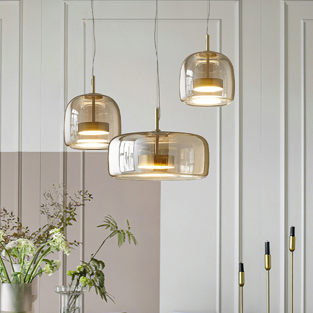LuxeGlow - Retro Amber Pendant Light