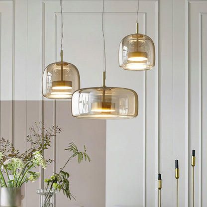 LuxeGlow - Retro Amber Pendant Light