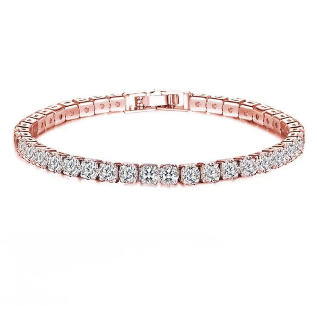 EleganceSparkle | Chic Dazzling Sterling Silver Tennis Bracelet for Women