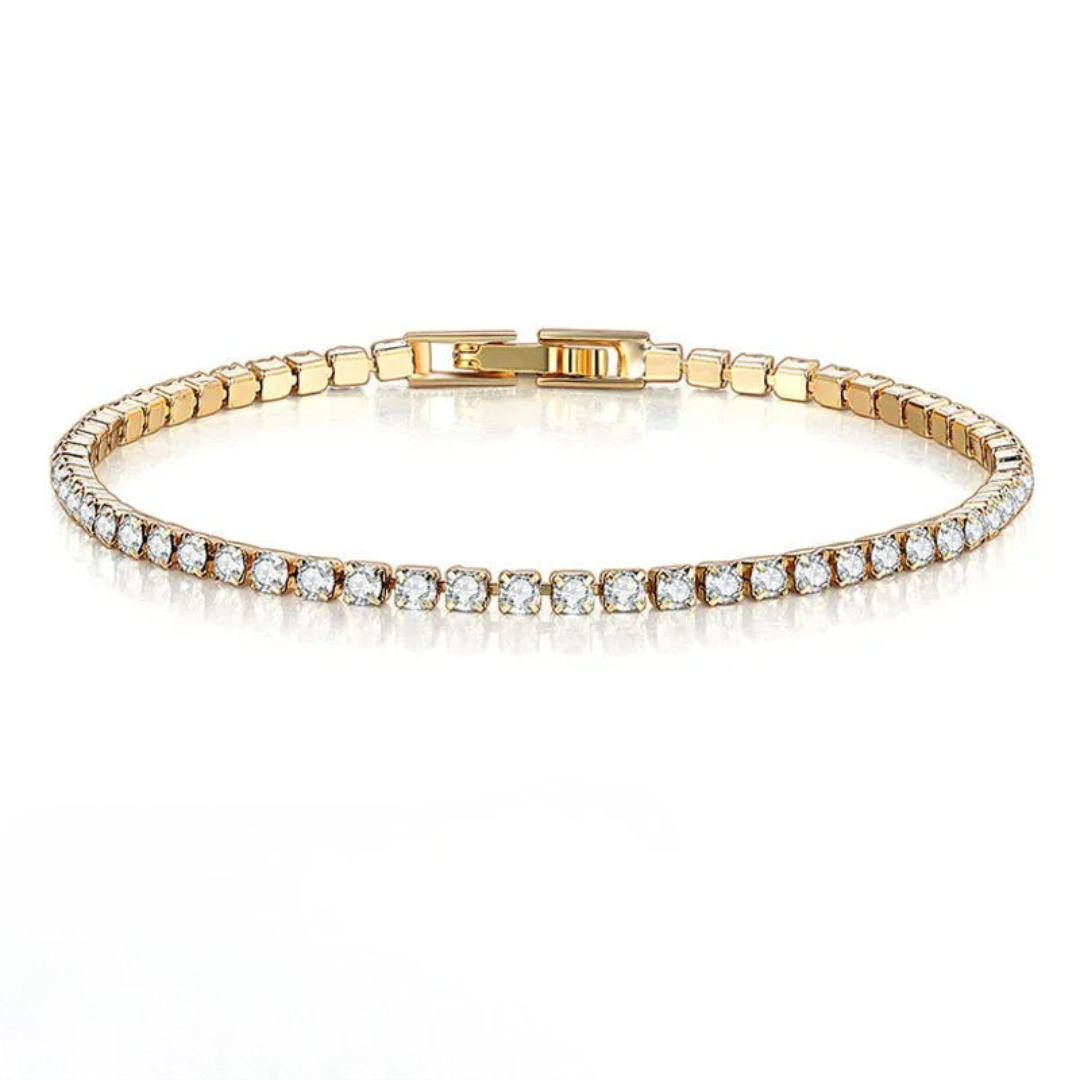 EleganceSparkle | Chic Dazzling Sterling Silver Tennis Bracelet for Women