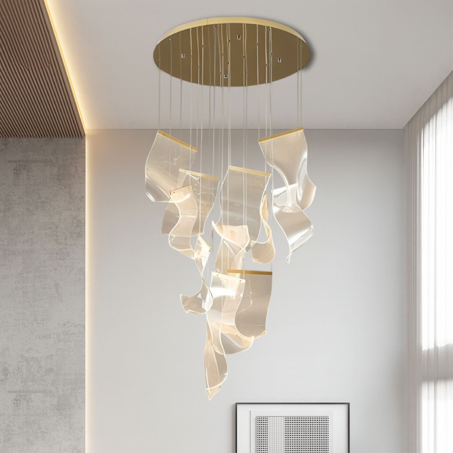 Acrylic Gold Stair Chandelier 0
