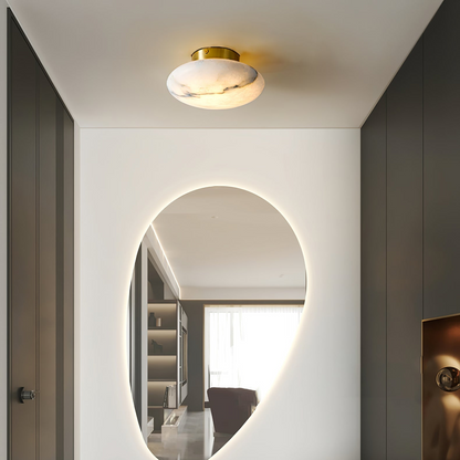 AlbaElegance – Ovale Wandlamp in Alabaster