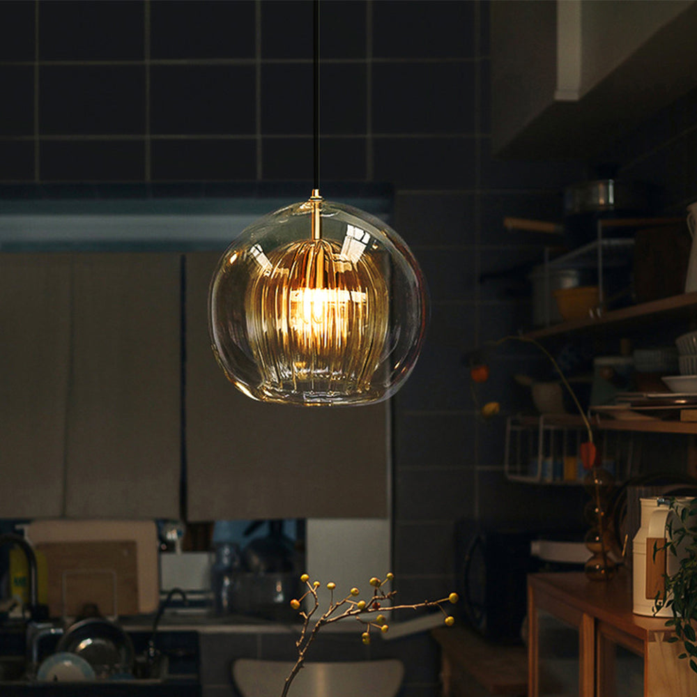 ShineSphere - Amber Pendant Light with Radiant Elegance