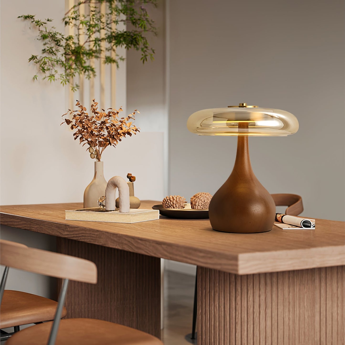 LumiWood – Elegante Luz de Mesa LED