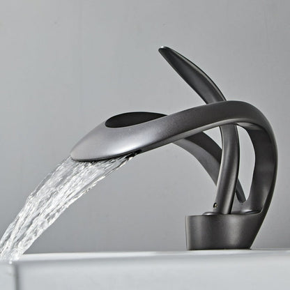 AquaGold | Elegant Modern Brushed Gold Bathroom Sink Faucet 1
