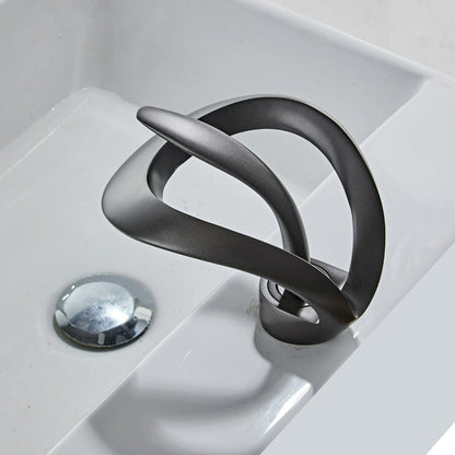 AquaGold | Elegant Modern Brushed Gold Bathroom Sink Faucet 2
