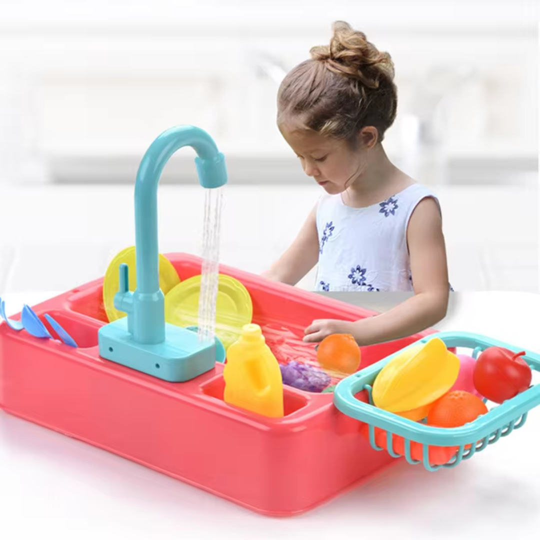 AquaPlay Educational Sink Playset with Flowing Water Tap, Interactive Learning for Kids 0