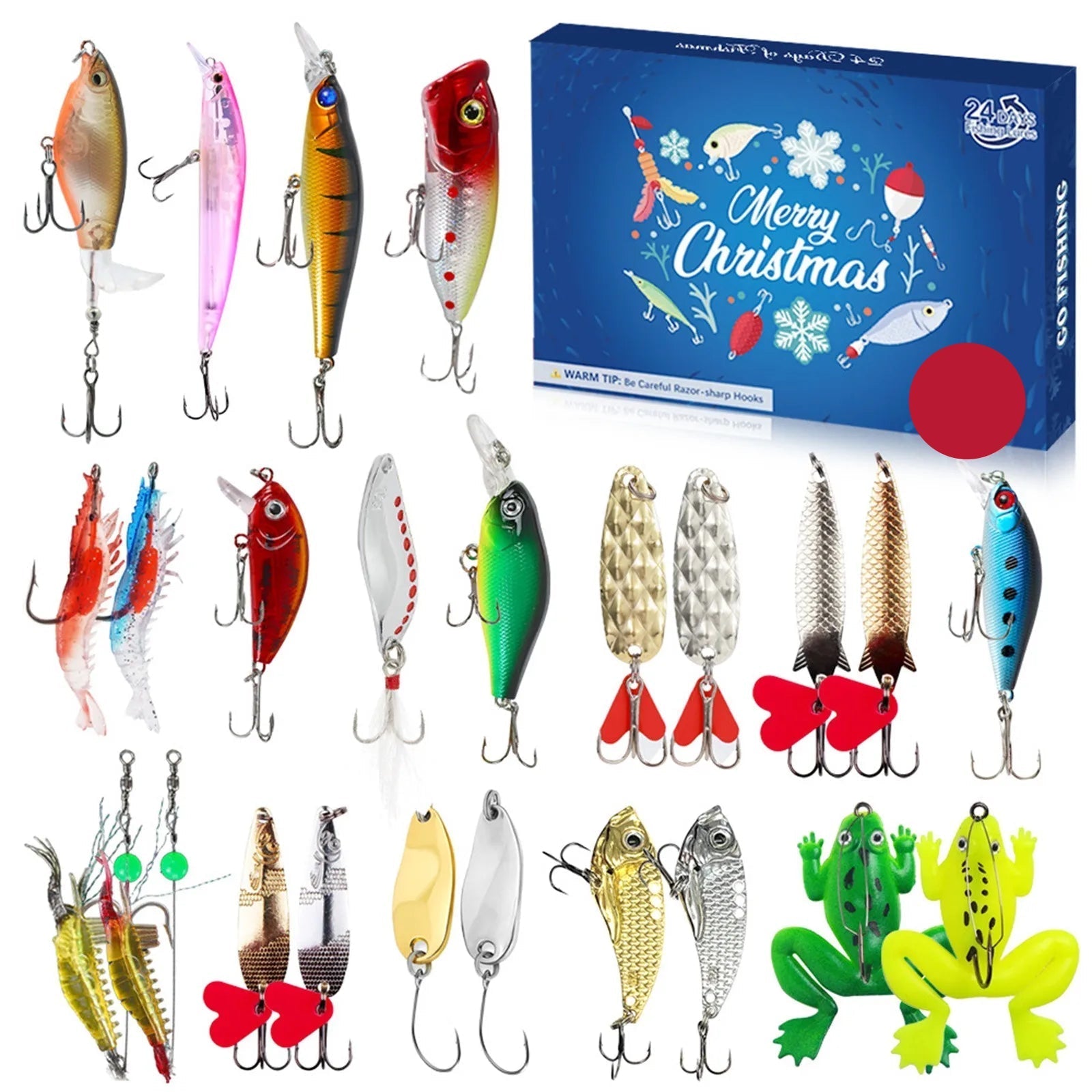 AquaQuest | Compact Waterproof Fishing Advent Calendar with 24 Accessories 2
