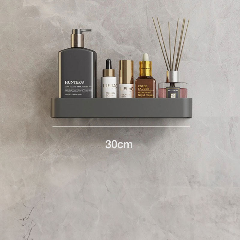 AureaShelf | Stylish Gray Floating Bathroom Storage Shelves with No-Drill Installation 0