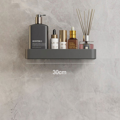 AureaShelf | Stylish Gray Floating Bathroom Storage Shelves with No-Drill Installation 0