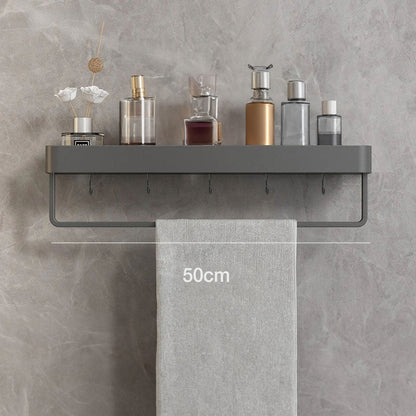 AureaShelf | Stylish Gray Floating Bathroom Storage Shelves with No-Drill Installation 10