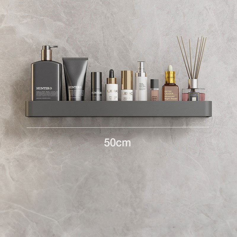 AureaShelf | Stylish Gray Floating Bathroom Storage Shelves with No-Drill Installation 7