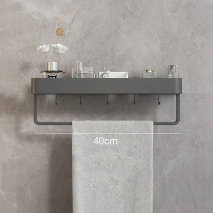 AureaShelf | Stylish Gray Floating Bathroom Storage Shelves with No-Drill Installation 9