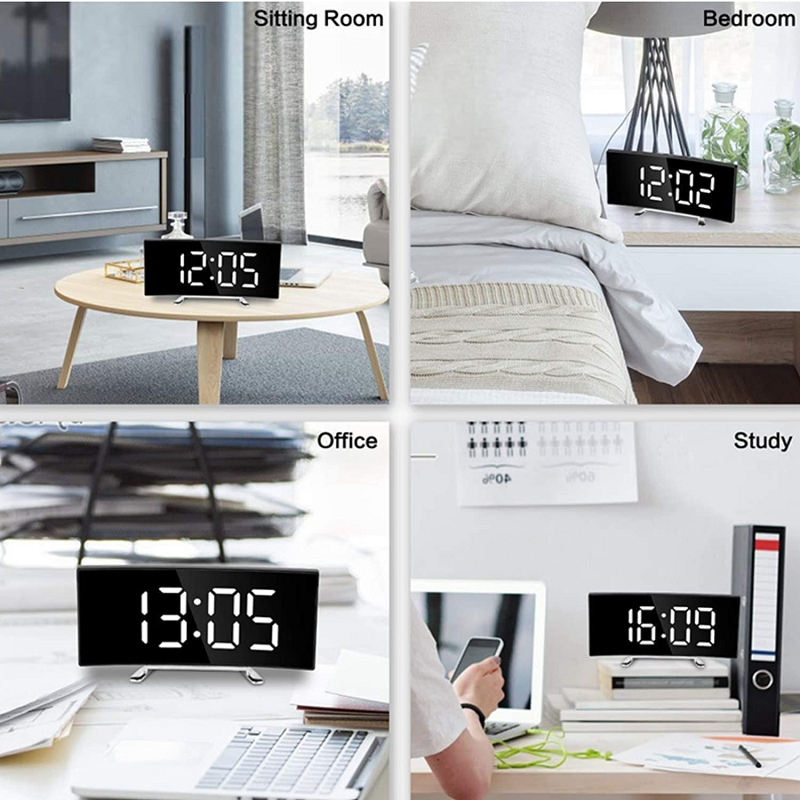 Aurelio | Stylish Large Display Digital Alarm Clock with Curved Design 5