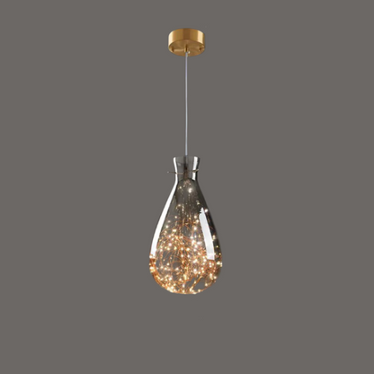 NebulaGlow - Lampe Suspendue Grise