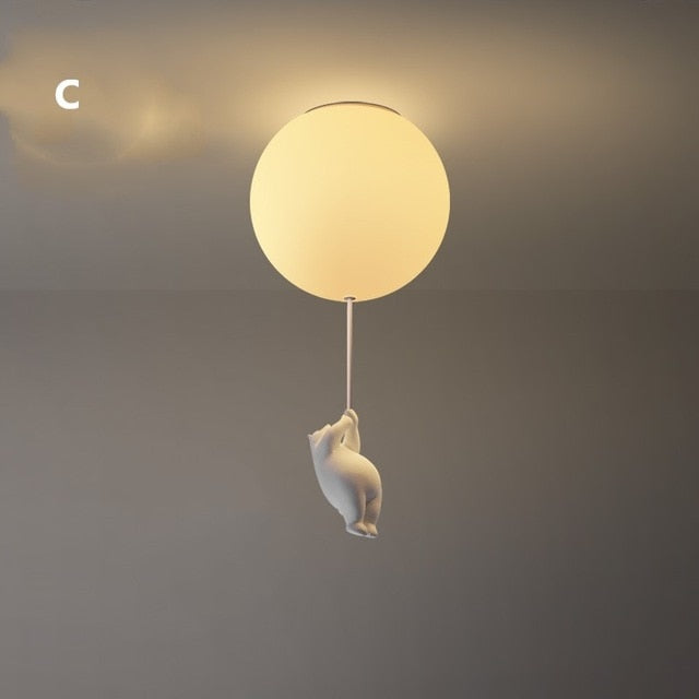 BalloonBear | Whimsical Playful LED Ceiling Light Fixture for Kids' Rooms 10