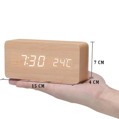 BambooGlow | Elegant Smart Wooden LED Alarm Clock for Bedroom 5