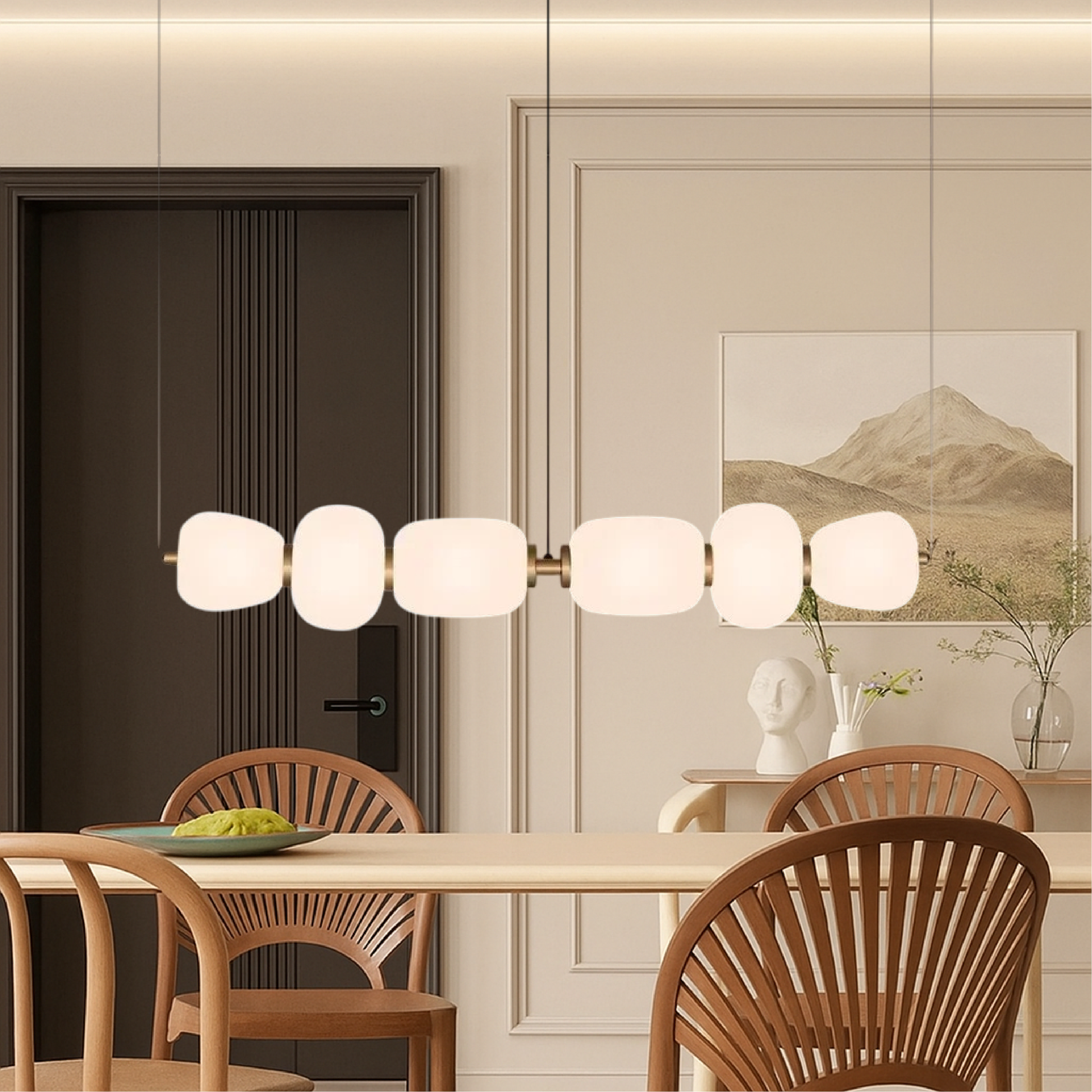 Bar pendant lamp white glass 1