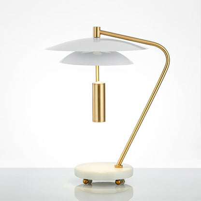 EleganceStone – White Aluminium Lamp with Marble Base