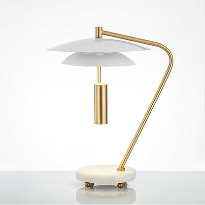 EleganceStone – White Aluminium Lamp with Marble Base