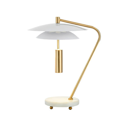 EleganceStone – White Aluminium Lamp with Marble Base