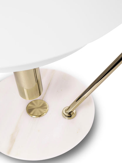 EleganceStone – White Aluminium Lamp with Marble Base