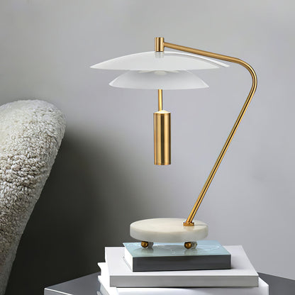 EleganceStone – White Aluminium Lamp with Marble Base