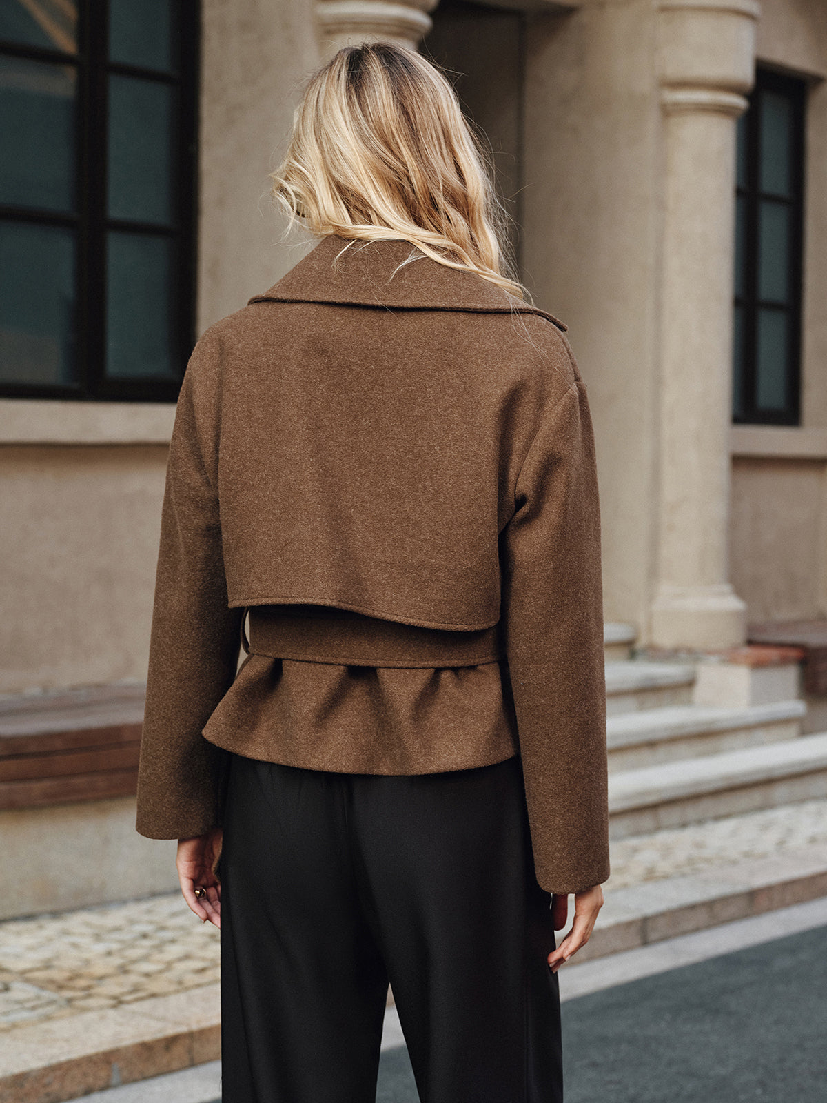 Belted Double-Breasted Tweed Coat 5