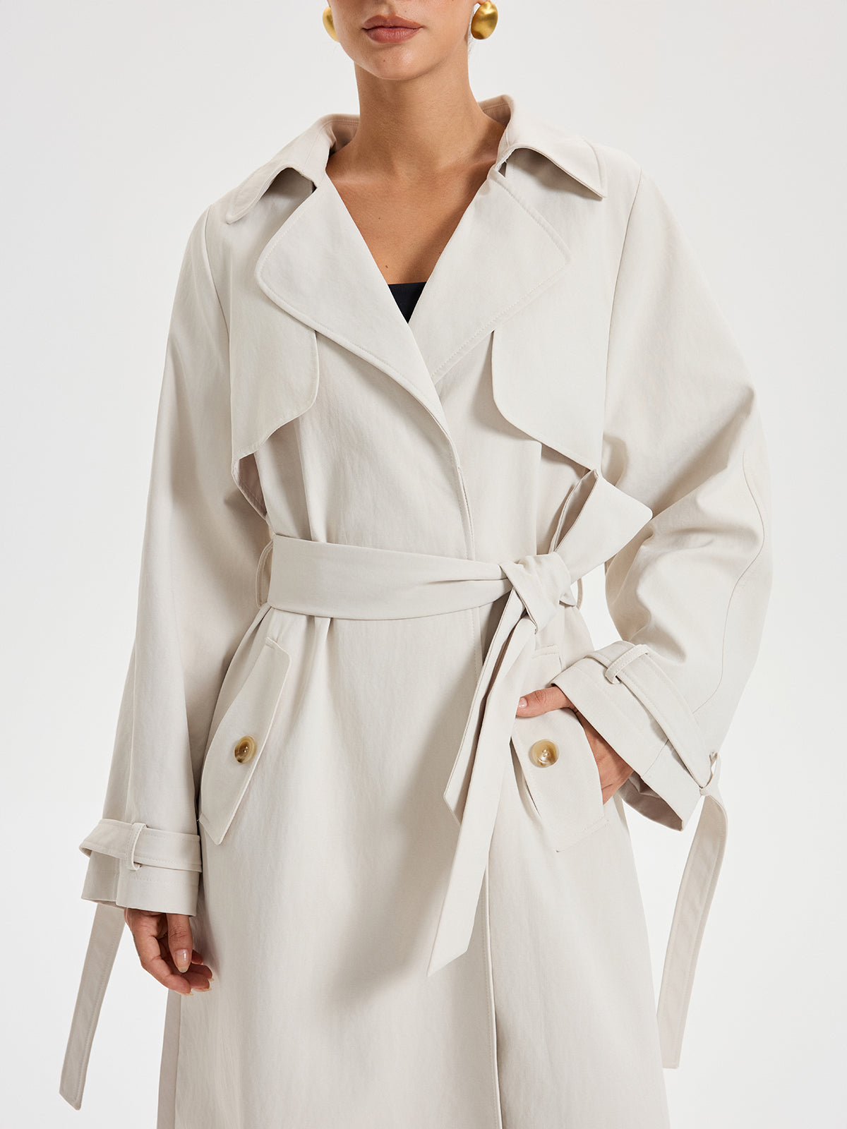 Belted Double-breasted Trench Coat 2