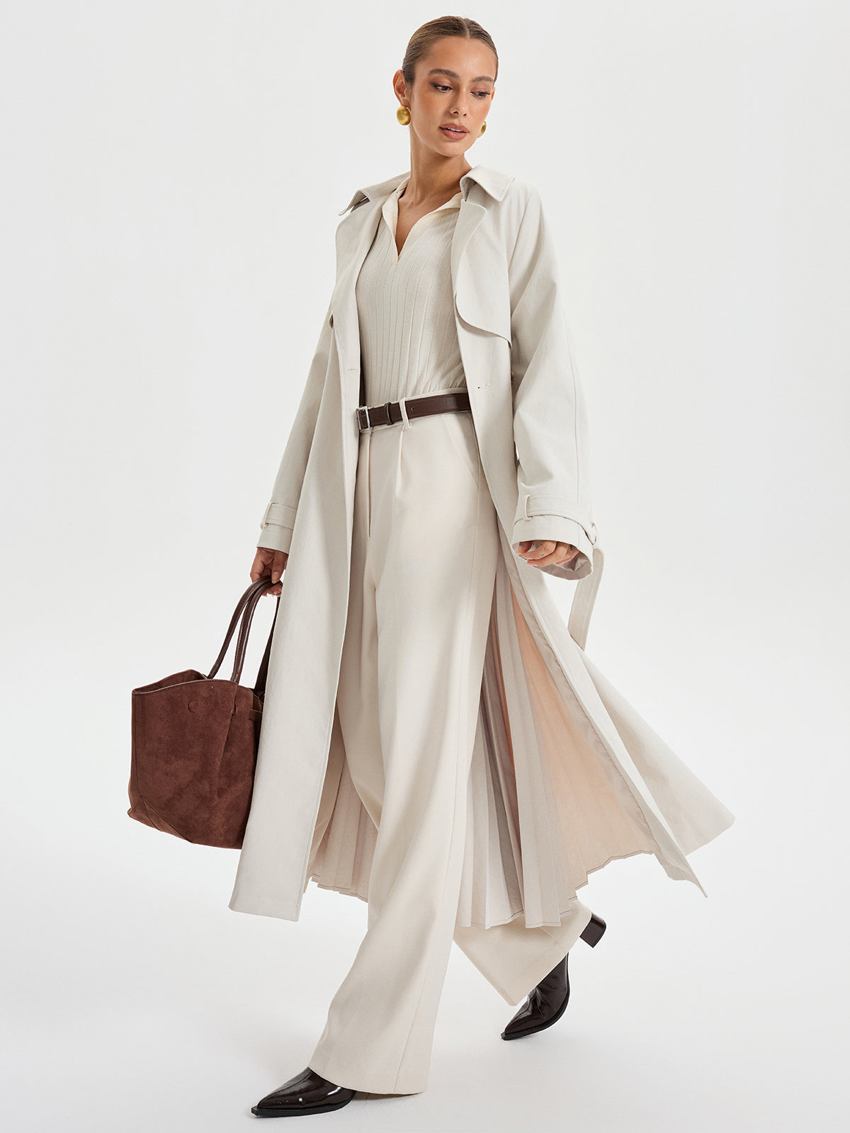 Belted Double-breasted Trench Coat 3