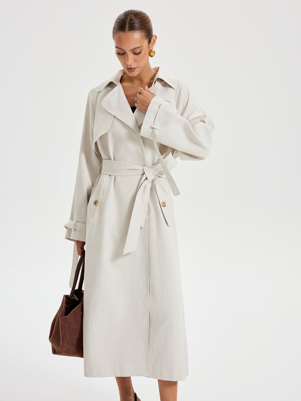 Belted Double-breasted Trench Coat 4