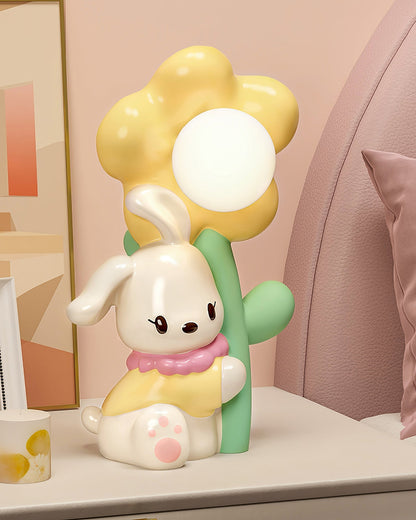 FloraBunny - Table Lamp with Sweet Rabbit and Delicate Flower Design