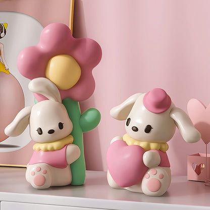 FloraBunny - Table Lamp with Sweet Rabbit and Delicate Flower Design