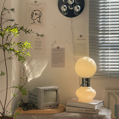 GlobeLume – Sleek White Glass Lamp Design