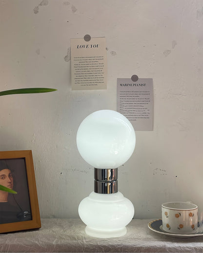 GlobeLume – Sleek White Glass Lamp Design