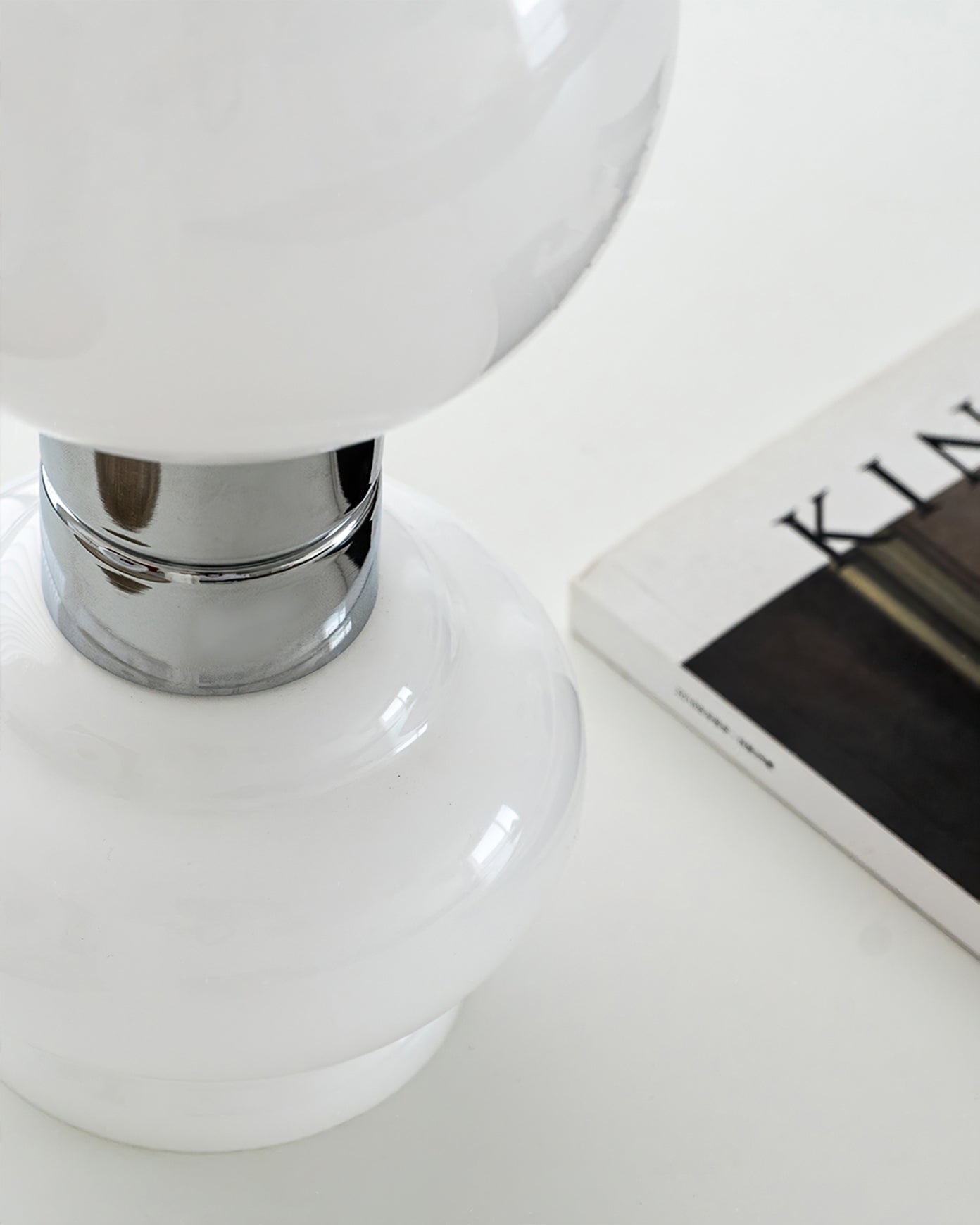 GlobeLume – Sleek White Glass Lamp Design