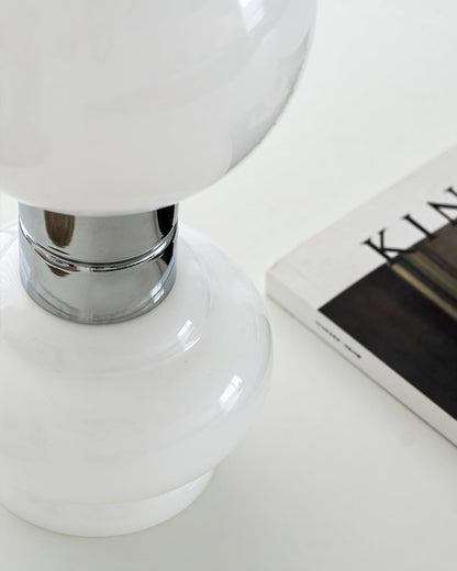 GlobeLume – Sleek White Glass Lamp Design
