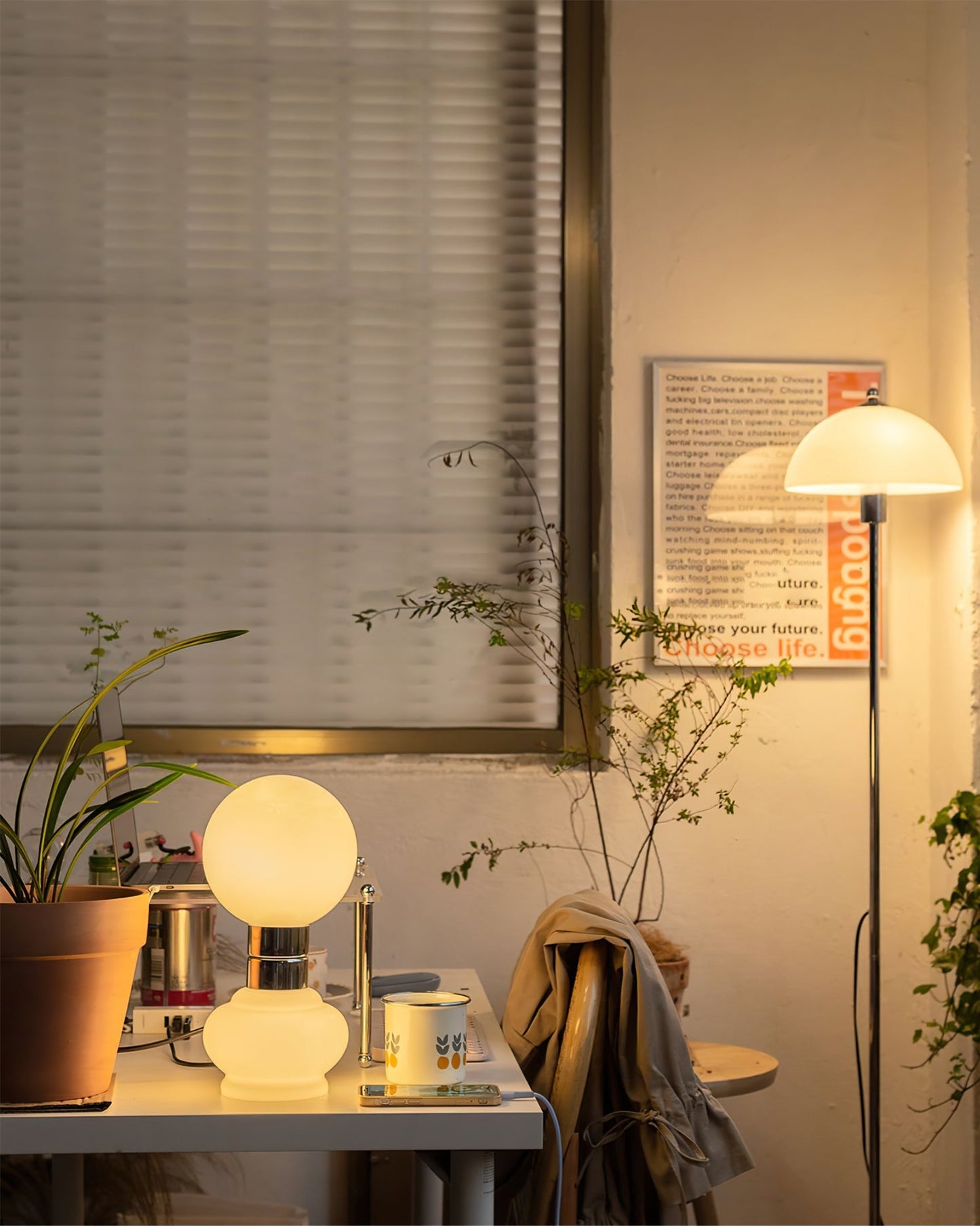 GlobeLume – Sleek White Glass Lamp Design