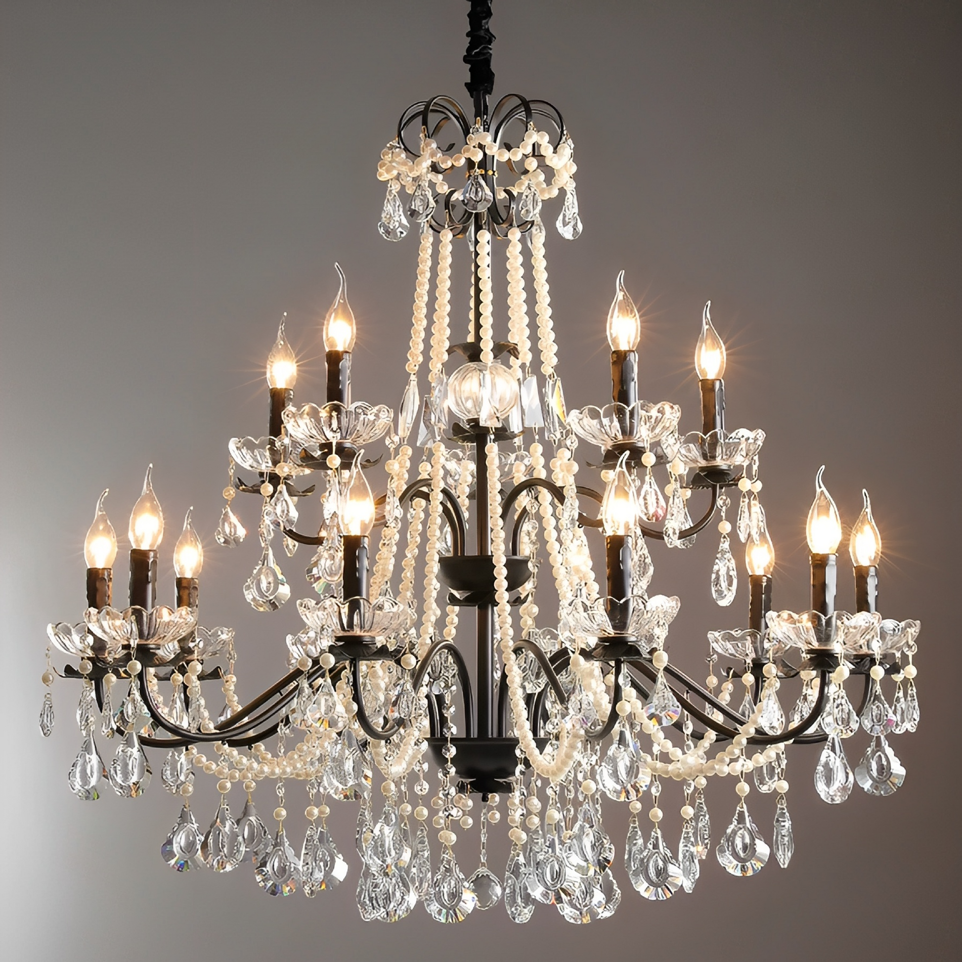 Black Crystal French Chandelier 5