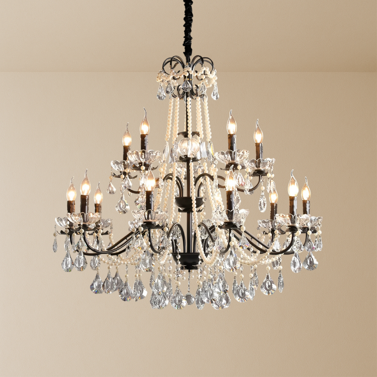 Black Crystal French Chandelier 6